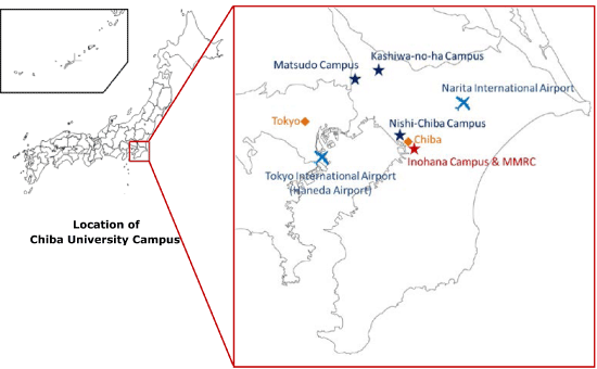 Location of Chiba University Campus